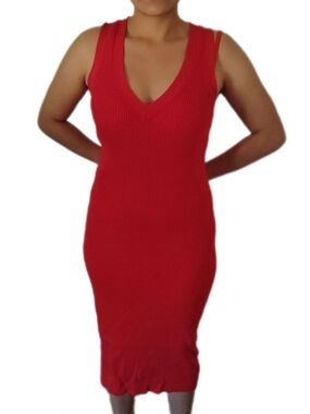 Michael Kors Red Ribbed Dress